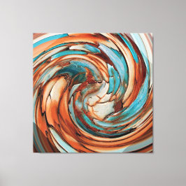 Rust N Teal Abstrakt Dolphin mot Eagle Canvas
