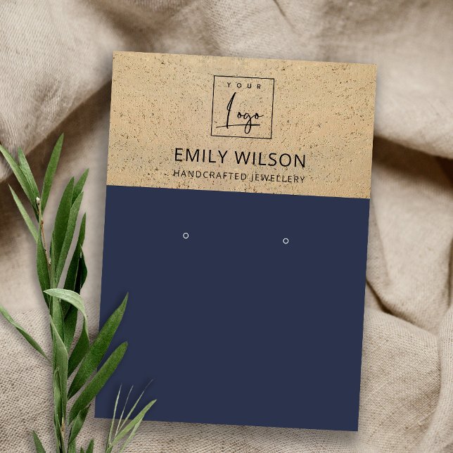 RUST NAVY TERRACOTTA STRUKTUR LOGOTYP ÖKAD VISNING VISITKORT (Skapare uppladdad)
