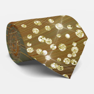 Rust och Grönt Marble Guld Glitter Necktie Slips