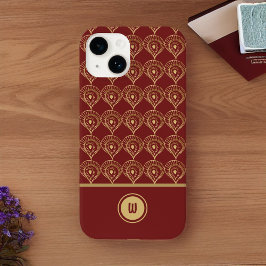Rust och Guld Boho Monogram Mönster
