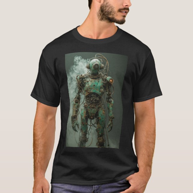 Rust och rester: en dystopisk android t shirt (Framsida)