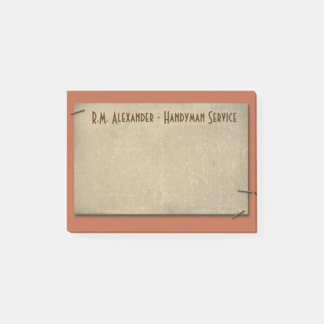 Rust och Tan med häftklammersk Anpassningsbar efte Post-it Block (Framsida)