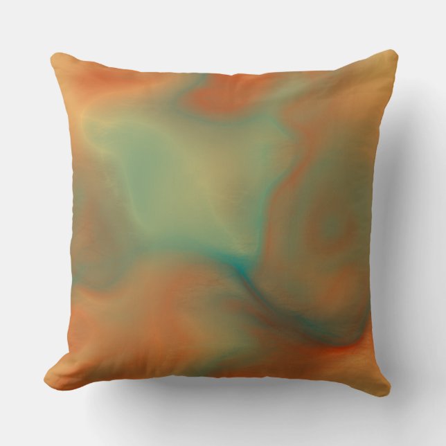 Rust och turkos Marble abstrakt Kudde (Framsida)