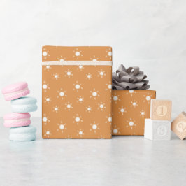 Rust Orange Abstrakt Sol Modern Boho Gift Wrap Presentpapper