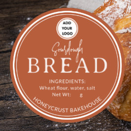 Rust Orange Bakery Surdeg Bröd Logotyp Klistermärk Runt Klistermärke