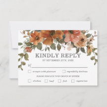 Rust Orange Copper Blommigt Fall Wedding Meal Choa