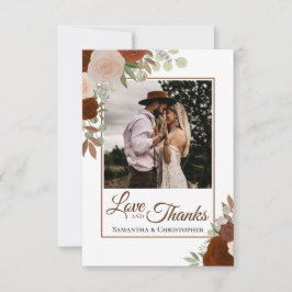 Rust Orange & Coral Ro Kärlek & Tack Bröllop