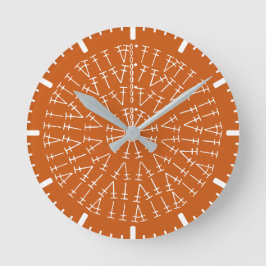 Rust Orange Crochet Chart Background Round Clock Rund Klocka