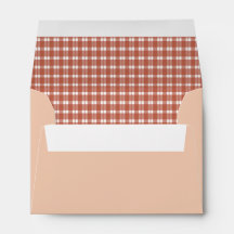 Rust Orange Gingham Print Kuvert