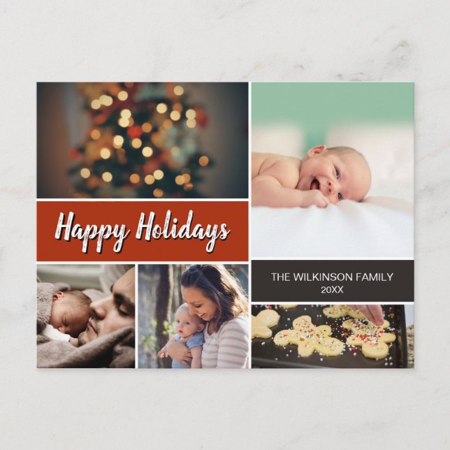 Rust Orange Glad helg Photo Collage jul (Framsida)