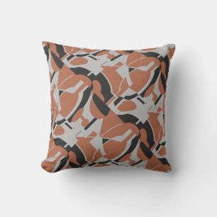 Rust Orange Grått Black MCM-utskrift för diagram Kudde