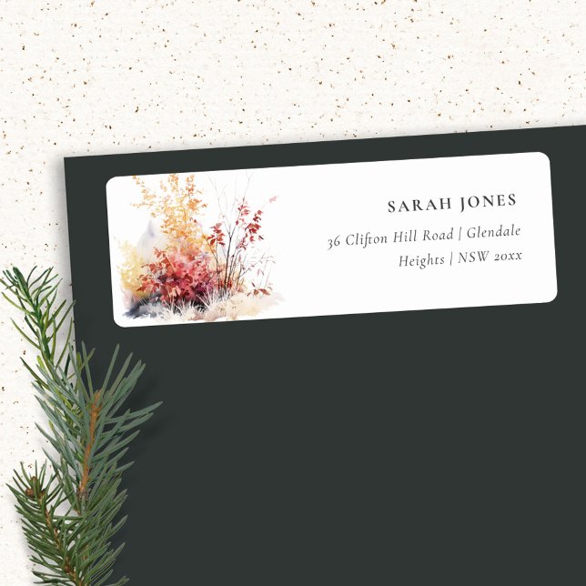 Rust Orange Gult Höstfällning Adress Returadress Etikett (Skapare uppladdad)