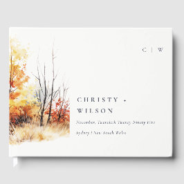 Rust Orange Gult Höstfällning Bröllop Gästböcker