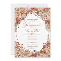 Rust Orange Löv Autum Falll Blommigt Quinceanera 