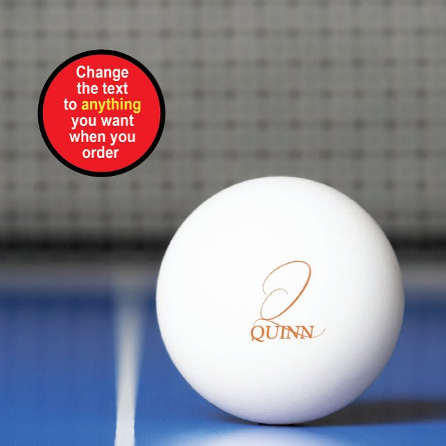 Rust Orange Monogrammed Ping Pong Paddle Pingisboll (Skapare uppladdad)