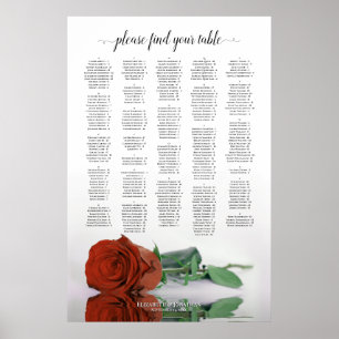 Rust Orange Ro Chic Alfabetiskt sittningsschema Poster