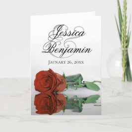 Rust Orange Ro Elegant Romantic Photo Bröllop Inbjudan