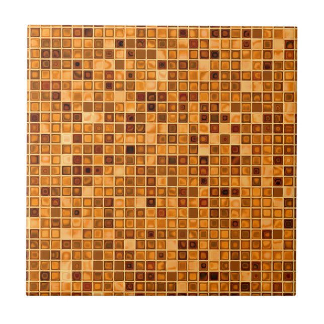 Rust-Orangen "Watery" Mosaic Tile Mönster Kakelplatta (Framsidan)