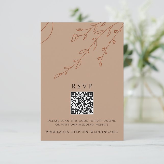 Rust OSA Online QR Code Bröllop webbplats Inbjudningar (Stående Fram)