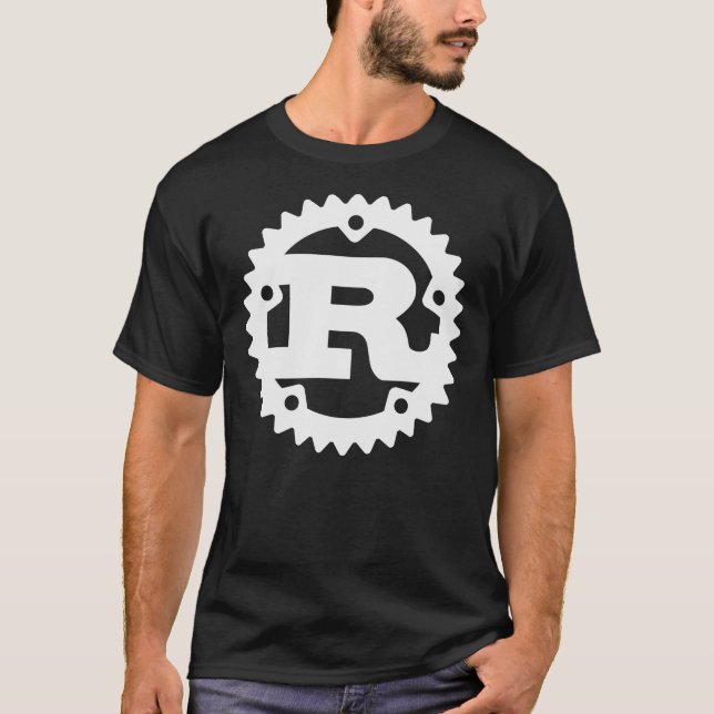 Rust Programming Language Logo White and Dark Clas T Shirt (Framsida)