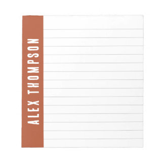 Rust Red Custom Name Lined Anteckningsblock