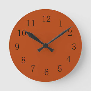 Rust Red Earth Tone Kitchen Clock Rund Klocka