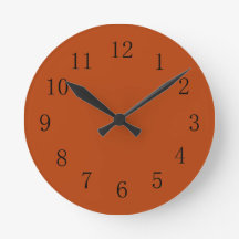 Rust Red Earth Tone Kitchen Clock