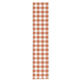 Rust Red Plaid Gingham Table Runner