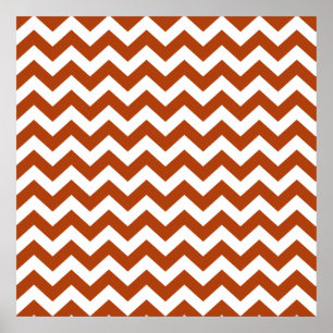 Rust Red Poppy Safari Chevron Poster
