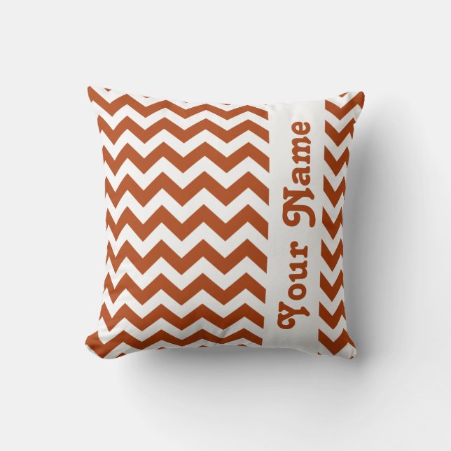 Rust Red Safari Chevron med anpassningsbar Kudde (Framsida)