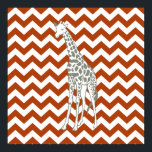 Rust Red Safari Chevron med pop Art Giraffe Poster<br><div class="desc">Modet Chevron mönster i Emporio Moffas safari Moods färg palett,  med popkonsgiraffe på ena sidan.</div>
