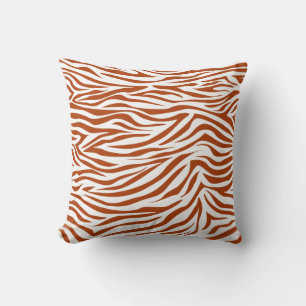 Rust Red Safari Zebra Kudde