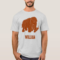 Rust Red Tecknad Wooly Mammoth Personlig