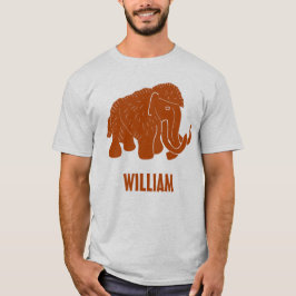 Rust Red Tecknad Wooly Mammoth Personlig T Shirt