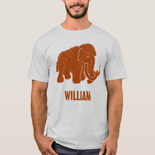 Rust röd Tecknad Wooly Mammoth Personlig T Shirt