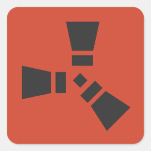 RUST Symbol Black på Red Fyrkantigt Klistermärke