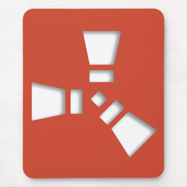 RUST Symbol Red på Clear Shadowed Musmatta (Framsidan)