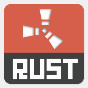 RUST-symbol Rensa på rött Fyrkantigt Klistermärke