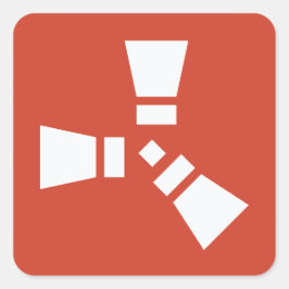 RUST-symbol vit på röd Fyrkantigt Klistermärke