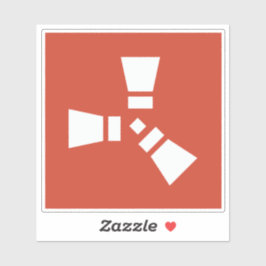 RUST Symbol White på Red Klistermärken