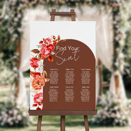 Rust Terracotta Arch Wedding Seating Chart Sign