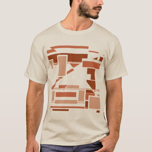 Rust Terracotta Beige Southwest Art Design T Shirt (Framsida)