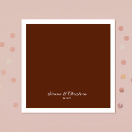 Rust Terracotta Blommigt Bröllop Pappersservett