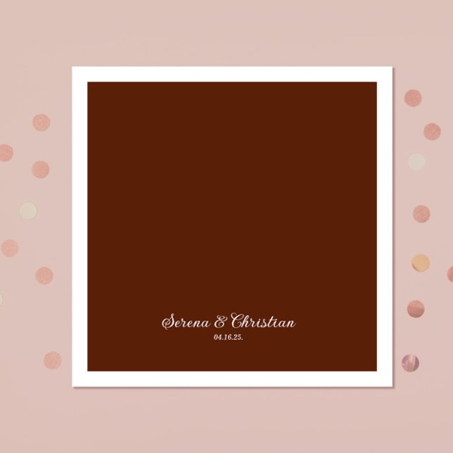 Rust Terracotta Blommigt Bröllop Pappersservett (Skapare uppladdad)