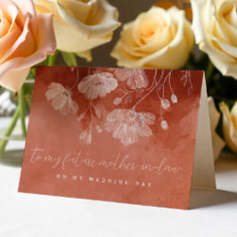 Rust Terracotta Blommigt Future Mor in Law Card Tack Kort