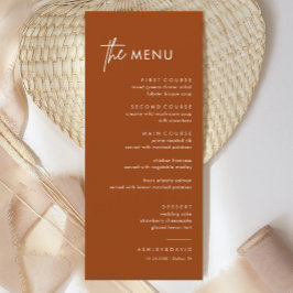 Rust Terracotta Bröllop Dinner Menu Meny