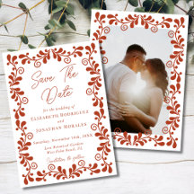 Rust Terracotta Chic Mexican Fiesta Talavera Photo