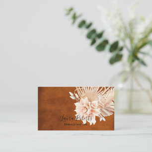 Rust Terracotta Flowers och Pampas Grass Visitkort