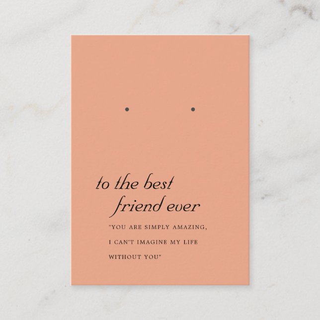 RUST TERRACOTTA FRIEND EARRING VISNING CARD PLACERINGSKORT (Framsida)