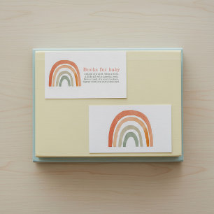 Rust terracotta rainbow bokar för baby-kort tilläggskort